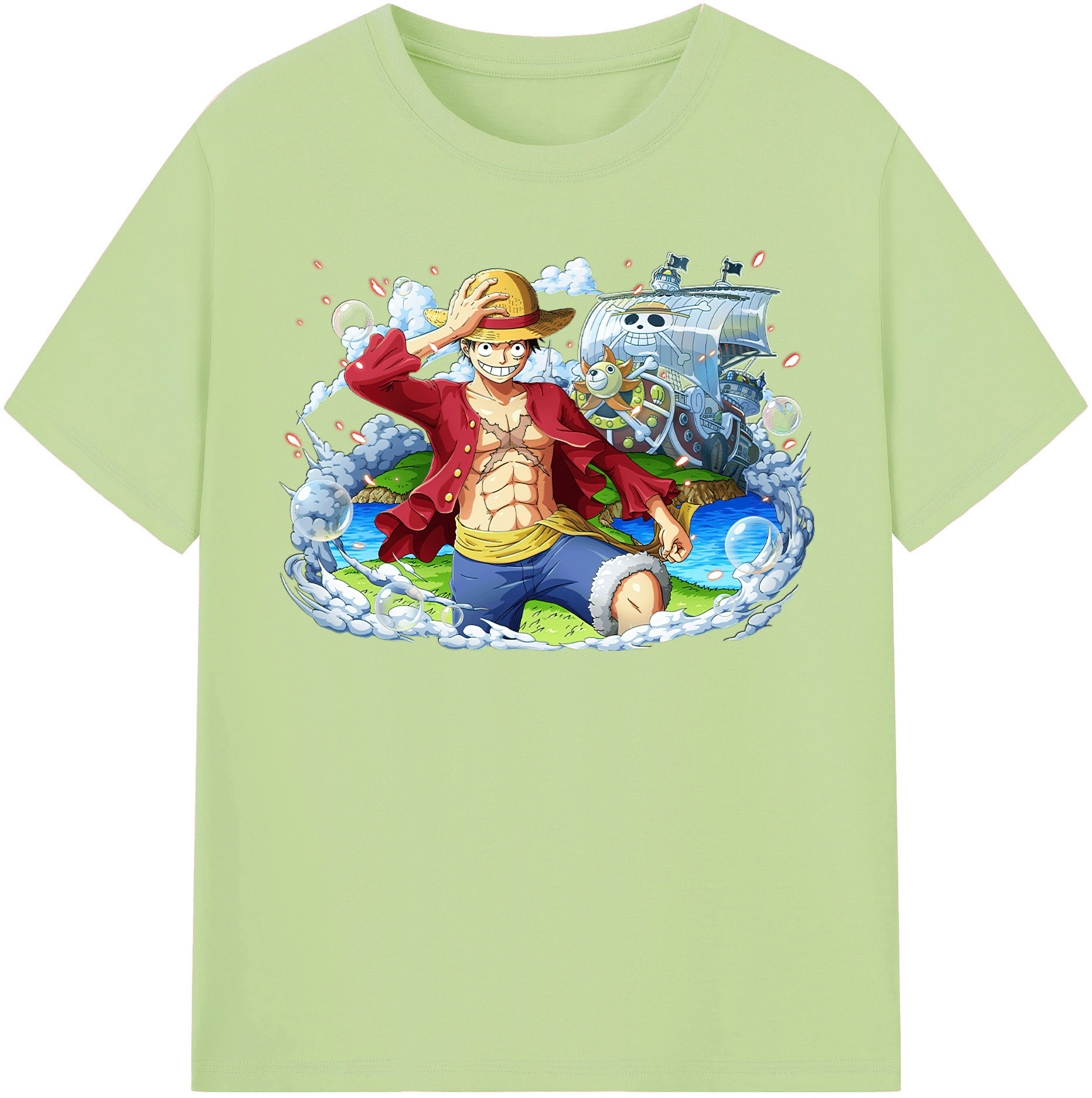 ワンピース モンキー・D・ルフィ ONE PIECE Monkey D. Luffy 綿100％半袖Tシャツ（フロントプリント）